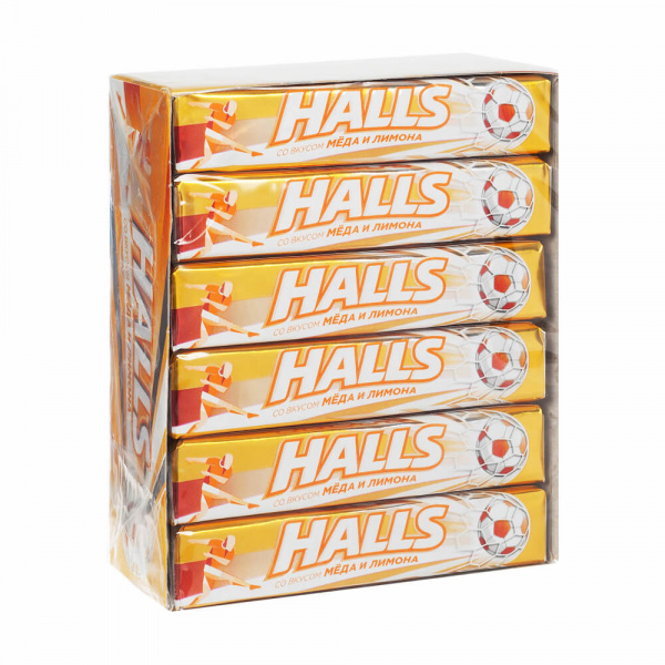 Леденцы Halls (Холлс) Мед-лимон 12 упак.