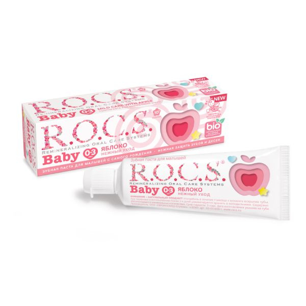 Паста зубная для детей с 0 до 3 лет яблоко Нежный уход Baby R.O.C.S./РОКС 45г