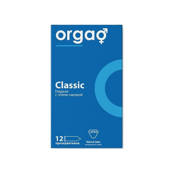 Презервативы Orgao (Оргао) гладкие, прозрачные 52 мм 12 шт.