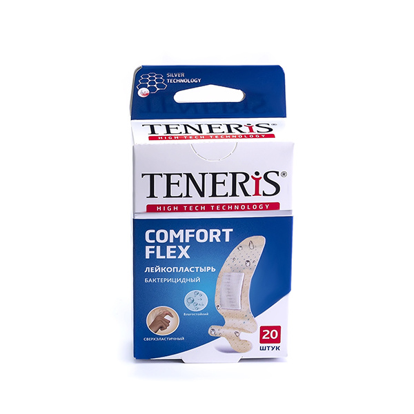 Пластырь бактерицидный суперэластичный Comfort flex Teneris/Тенерис 7,6см х 1,9см 20 шт.