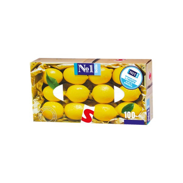 Платочки бумажные универсальные двухслойные с запахом лимона №1 Bella/Белла 100шт