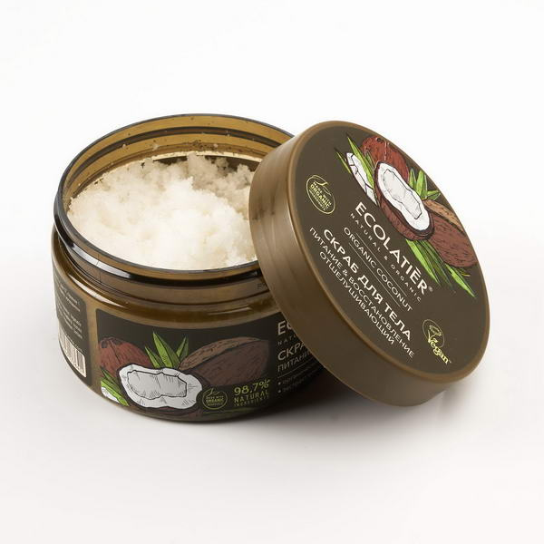Скраб для тела отшелушивающий Питание & Восстановление Серия Organic Coconut, Ecolatier Green 300 г