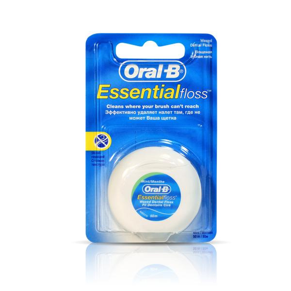 Зубная нить Oral-B (Орал-Би) Essential Floss Waxed (Вощеная) Mint, 50 м.