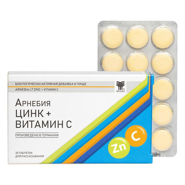 Цинк+Витамин С Арнебия таблетки для рассасывания 1,5г 30шт