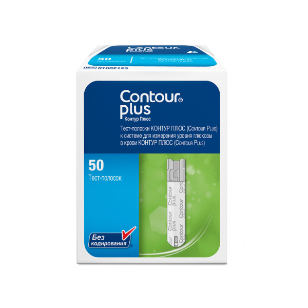 Тест-полоски Contour plus (Контур плюс) для глюкометра  50 шт.