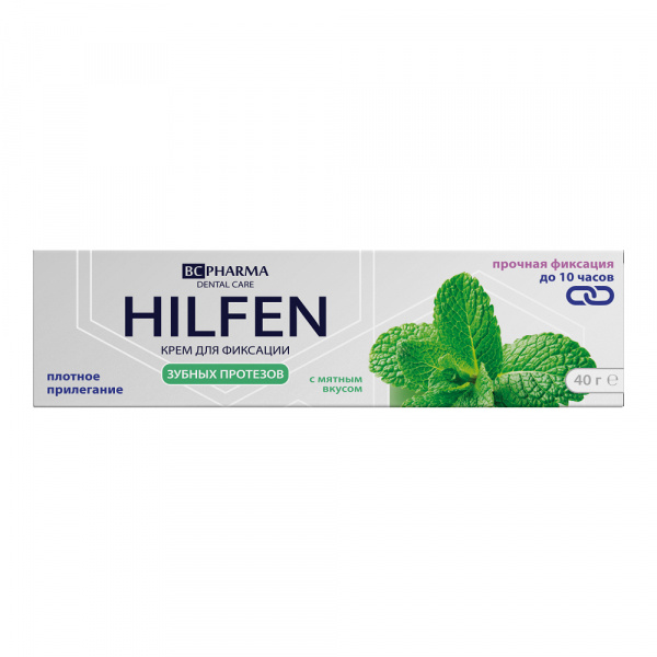 Крем для фиксации зубных протезов со вкусом мяты Hilfen/Хилфен 40г