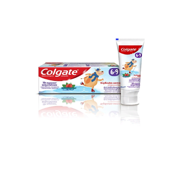 Паста зубная детская от 6 до 9 лет с фторидом Colgate/Колгейт клубника-мята туба 60мл