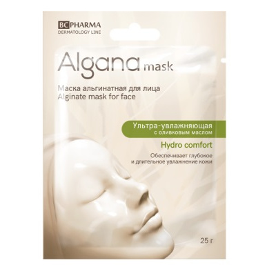Маска Algana (Альгана) Hydro Comfort альгинатная для лица ультра-увлажняющая с оливковым маслом 25 г