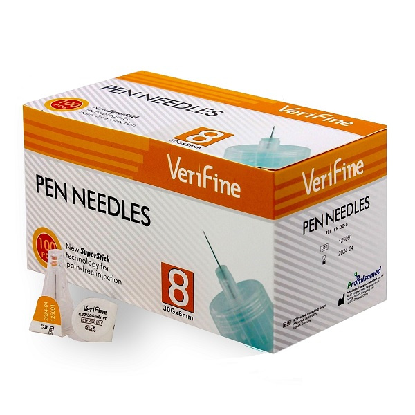 Иглы для инсулиновых шприц-ручек (0,30) 30G-8мм Verifine