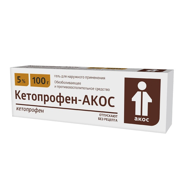 Кетопрофен-АКОС гель д/нар. прим. 5% туба 100г